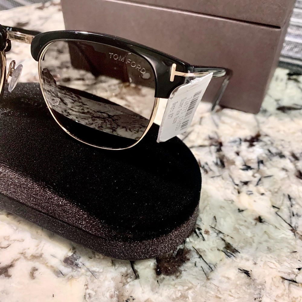 Tom Ford Henry24805n Gold/black Clubmaster Glasses - Picture 5 of 9